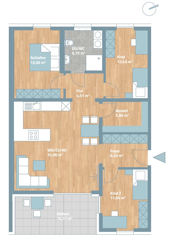 Grundriss Wohnung 5